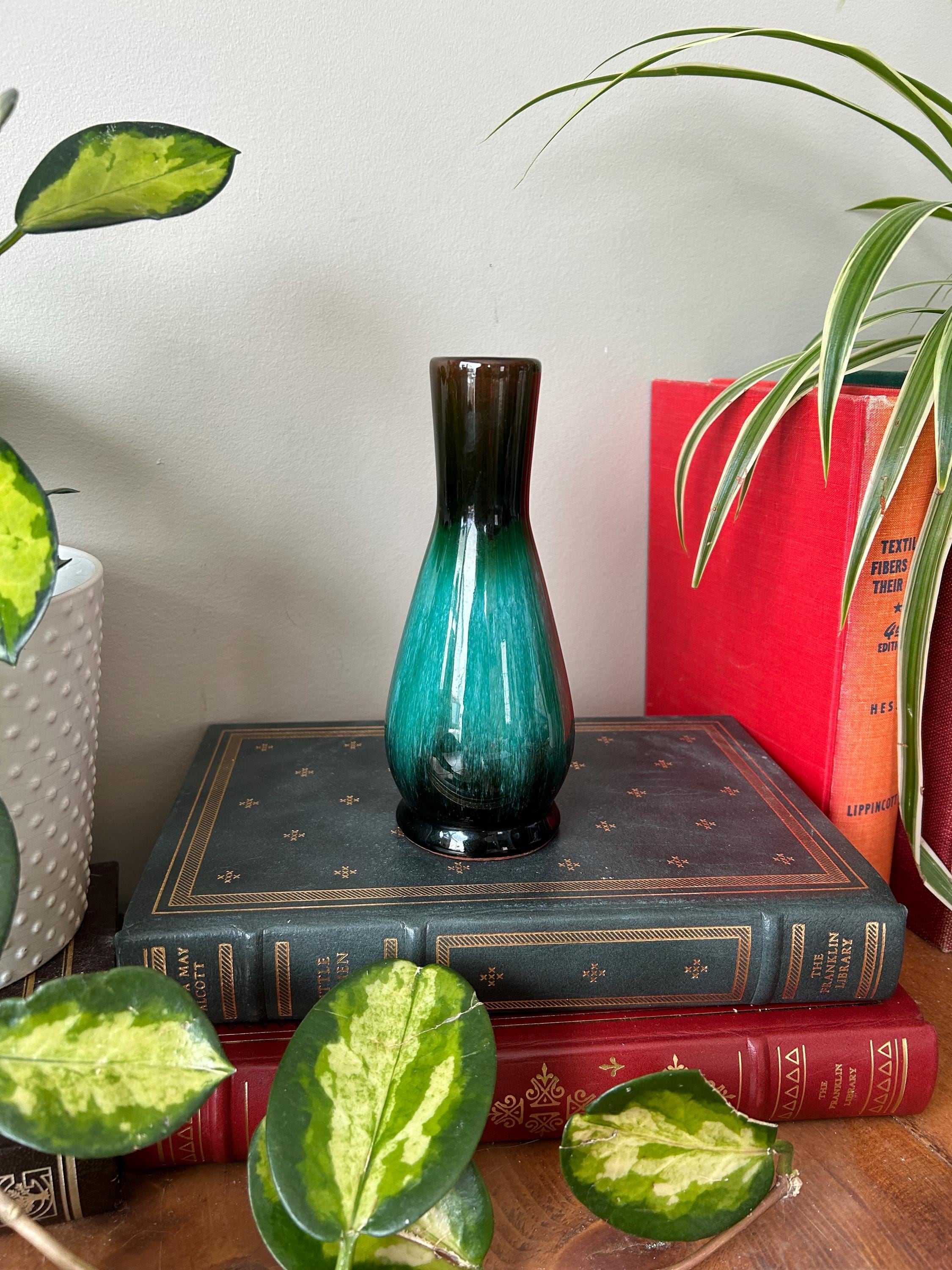 Blue Mountain Pottery Vase, Vintage BMP Ceramic Vase, MCM Mid-Century-Modern Blue Green Drip Glaze Home Decor