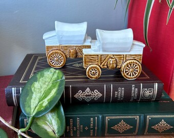 Vintage Planwagen Salz- und Pfefferstreuer: Kitsch Pionier Dekor