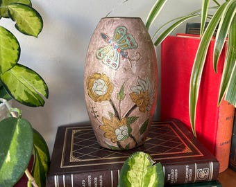 ヴィンテージ真鍮七宝花瓶: 1950 年代の花の室内装飾 - Etsy 日本