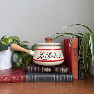 Lot de 3 casseroles : Métal émaillé, décor Acapulco, 1 grande, 1