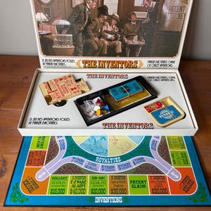 1974 Parker Brothers Vintage Board Game &quot;The Inventors&quot; Complete and Rare 1970s Strategy and Trivia Family / Party / Game&#39;s Night