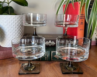 Vintage Rosenthal-kristallen coupéglazen: modern bargerei uit het midden van de eeuw