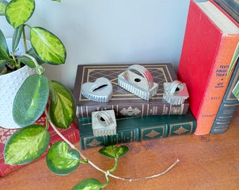 Vintage Metal Cookie Cutters Set | Scalloped Heart, Circle, Square, Rectangle (Farmhouse Decor)
