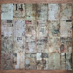 1 lot de 12 visuels A5 vintage à chiffres et anglais, scrapbooking, cartes de vœux artisanales, les fournitures d'artisanat, la décoration.