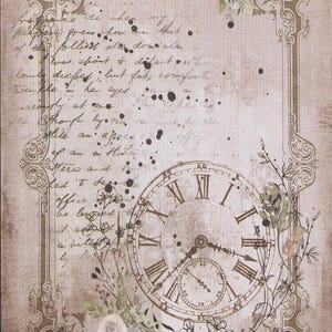 Ensemble de 11 Feuilles de Journaux Anciens Effet Usé avec Carte à Motif, Albums de Souvenirs, Loisirs Créatifs et Cartes de Vœux.