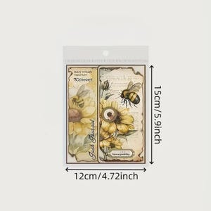 Kit de Scrapbooking 30 pièces 14 x 11 cm Vintage Floral et Abeille Papier Craft Rétro pour Albums DIY Collage Projets Décoratifs.