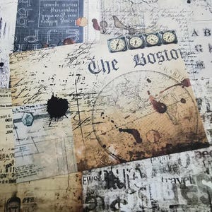 10 Papiers Kraft de Style Vintage Description Du Journal Papier Collage D'Art Magazine Format A5.