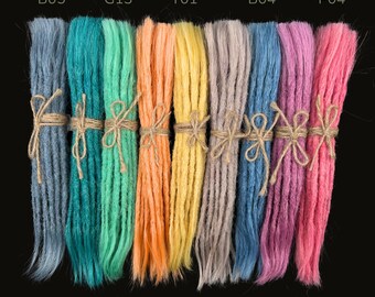 Pastel Dreadlock Extensions: 10 Pcs Crochet Human Hair Dreads