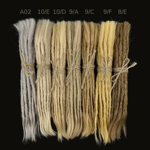 Heldere dreadlock-extensies van echt haar, 10 stuks natuurlijke dread, Loc-extensie, 100% echt haar, gehaakte dread-haarverlenging, lange dreads
