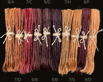 Red Human Hair Dreadlock Extensions: Crochet Locs, 10 Pcs