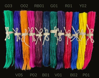 Bright Color Human Hair Dreadlock Extensions: Crochet Dreads, 10 Pcs