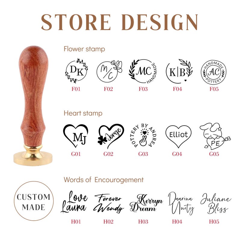 Custom Pottery Stamp,Personalized Ceramics Stamp, Polymer Clay Stamp,Makers Mark Stamp for Clay image 5