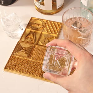 Plato de hielo personalizado, plato para cubitos de hielo con logotipo de bar, sello para bebida de bar, molde de latón para hielo, regalos para bármanes