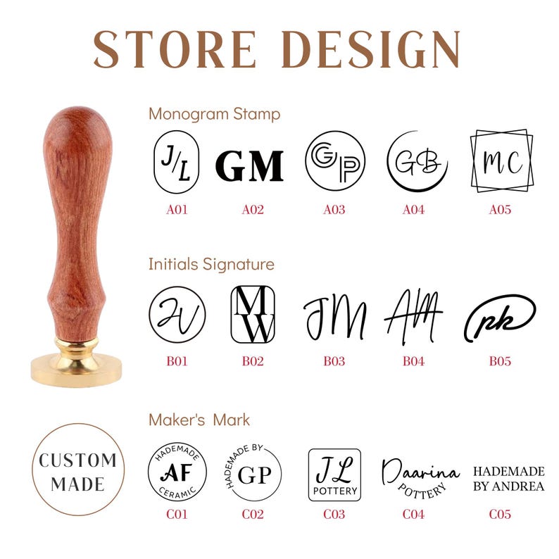 Custom Pottery Stamp,Personalized Ceramics Stamp, Polymer Clay Stamp,Makers Mark Stamp for Clay image 2