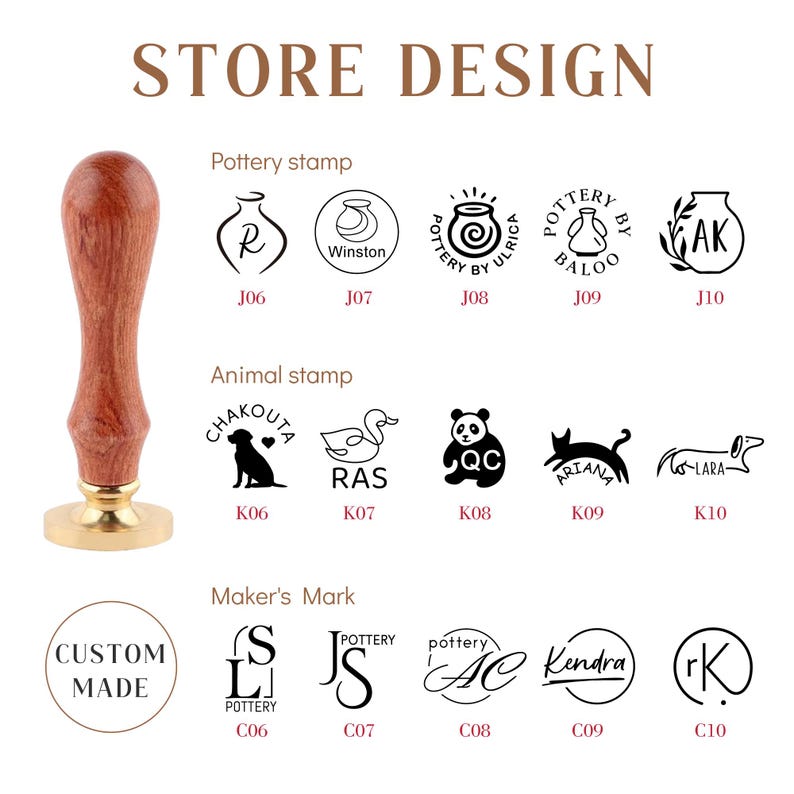 Custom Pottery Stamp,Personalized Ceramics Stamp, Polymer Clay Stamp,Makers Mark Stamp for Clay image 4