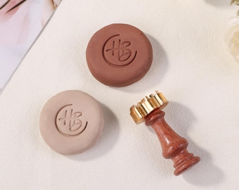 Personalisatie initialen stempel voor keramiek, aardewerk handtekeningstempel, aangepaste naamstempel voor klei, polymeerkleistempel