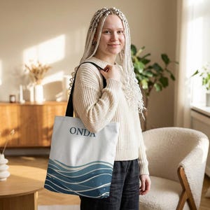 ONDA Tote Bag | Ocean Wave Beach Bag | Summer Tote | Coastal Tote Bag | Wave Aesthetic | Surf Bag | Gift for Her