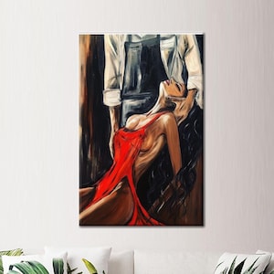 Bedroom Art Decor, Gift for Couple, Sensual Canvas Art, Romantic Couple Art, Sexy Woman Artwork, Sexy Couple Canvas, Abstract Canvas Art,