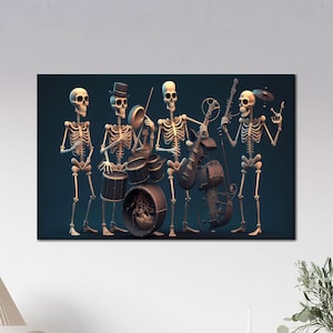 Skeleton Leinwand Kunst, Moderne Leinwand Kunst, Abstraktes Kunstwerk, Schädel Leinwand Dekor, Manneshöhle, Spielzimmer Dekor, Schädel Poster Kunst