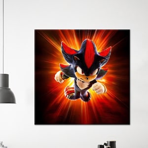 Digital Print Art, Modern Poster Art, Sonic 3 Canvas, Shadow Poster Art, Wall Decor, Home Decor, Gift For Him, Personalized Gift