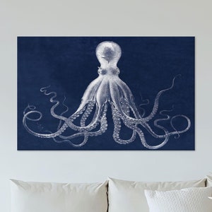 Octopus Canvas Art, Underwater Wall Decor, Modern Canvas, Trendy Artwork, Bodner Octopus, Lord Bodner Art, Framed Canvas Art,Canvas Wall Art