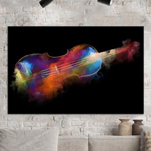 Music Lover Gift, Violin Canvas Art, Gift For Violinist, Abstract Violin Decor, Luxury Artwork, Musicians Gift, Colorful, Abstract Canvas,