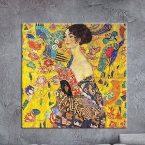 Gustav Klimt Art, Lady Canvas Decor, Klimt Lady Poster Art, Gustav Klimt Lady Art, Art Nouveau Decor,  Reproduction Art, Modern Wall Art