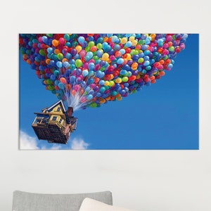 Colourful Balloons, Air Balloons, Up Movie Art, Kids Canvas Art, Nursery Wall Decor, Colorful Art Decor, Trendy Wall Art, Modern Canvas
