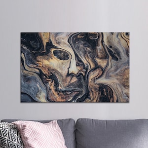 Gold Canvas Art, Abstract Gold Artwork, Gold Marble Wall Art, Contemporary, Shimmery Poster Art, Black And Gold, Black, Framed Canvas Art