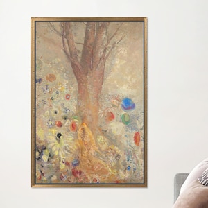 Reproduction Wall Hanging, Contemporary Art Decor, Odilon Redon Artwork, Buddha Canvas Gift, Buddhist Printed, Framed Wall Art, Framed Decor