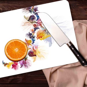 Modern Cutting Board, Botanical Serving Board, Abstract Flower Painting Serving Board, Flower Serving Board, Picnic Cutting Board,