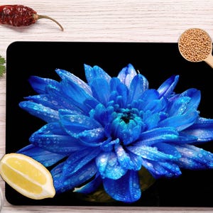 Floral Chopping Board, Black Chopping Board, Blue Chopping Board, Camping Cutting Board, Nice Blue Flower Chopping Board, Serving Board,