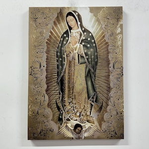 Impresión en lienzo de Nuestra Señora de Guadalupe: arte religioso de pared de la Virgen María para decoración del hogar y la iglesia