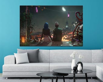 Arcane Leinwand Kunst, LOL Kunst Dekor, Leinwand Kunst Dekor, Spielzimmer Kunst, Wand Kunst De cor, Digitales Poster Kunst, gerahmte Wandkunst, Geschenk für Ihn