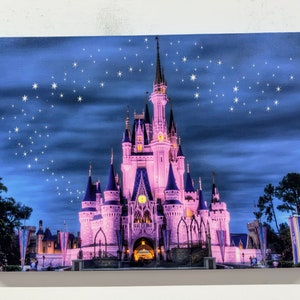 Cinderella Castle Wall Decor, Girl Room Wall Art, Home Decor, Modern Wall Art, Canvas Wall Decor, Kids Room Decor, Pink Wal Decoration,