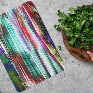 Contemporary Serving Board, Modern Chopping Board, Colorful Painting Chopping Board, Abstract Colorful Serving Board, Cutting Board,