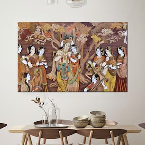 Indian Wall Art, Radha Krishna , Indian Gods, Hindu Canvas Art, Hinduizm Wall Decor, Radha Krishna Woman,  Modern Canvas Art, Poster Decor