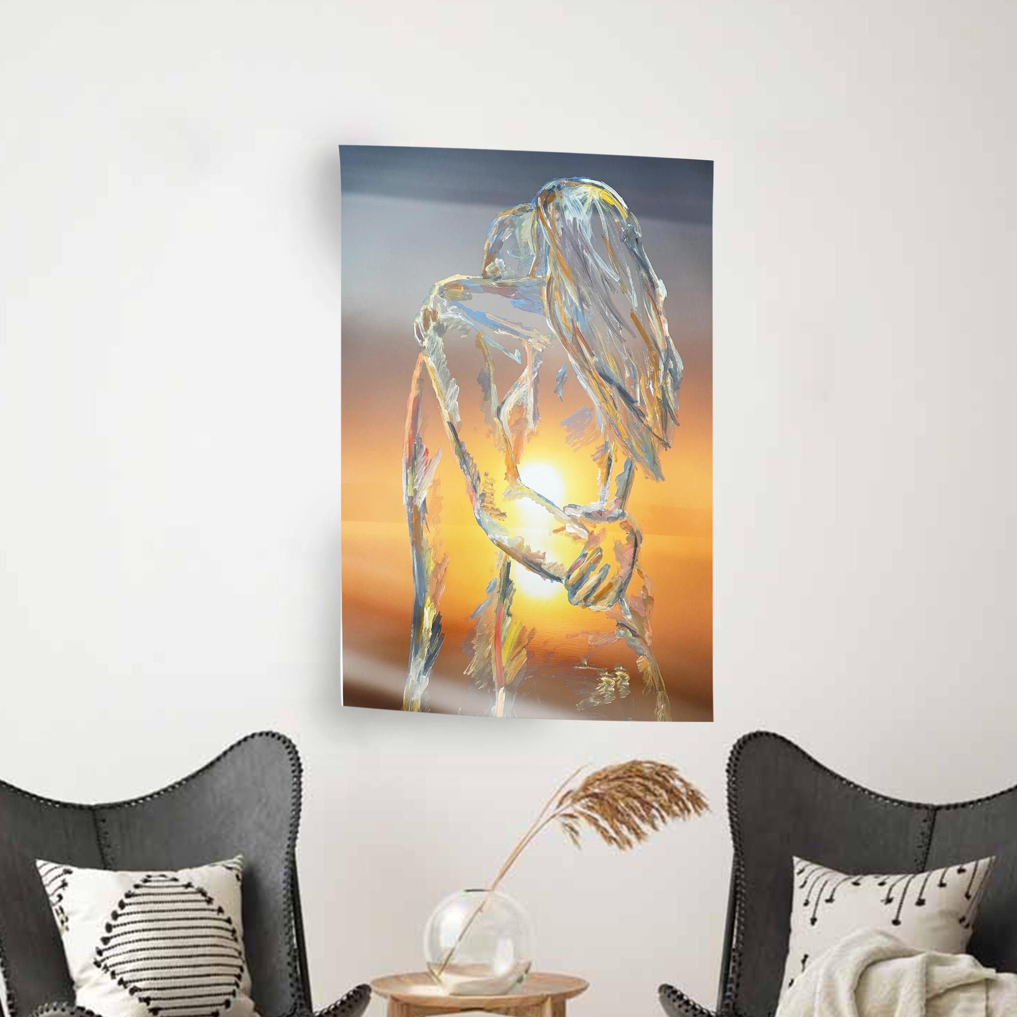 Couple Abstract Design Romantic Couple Art, Hugging Couple, Abstract Wall Art, Abstract Couple ...