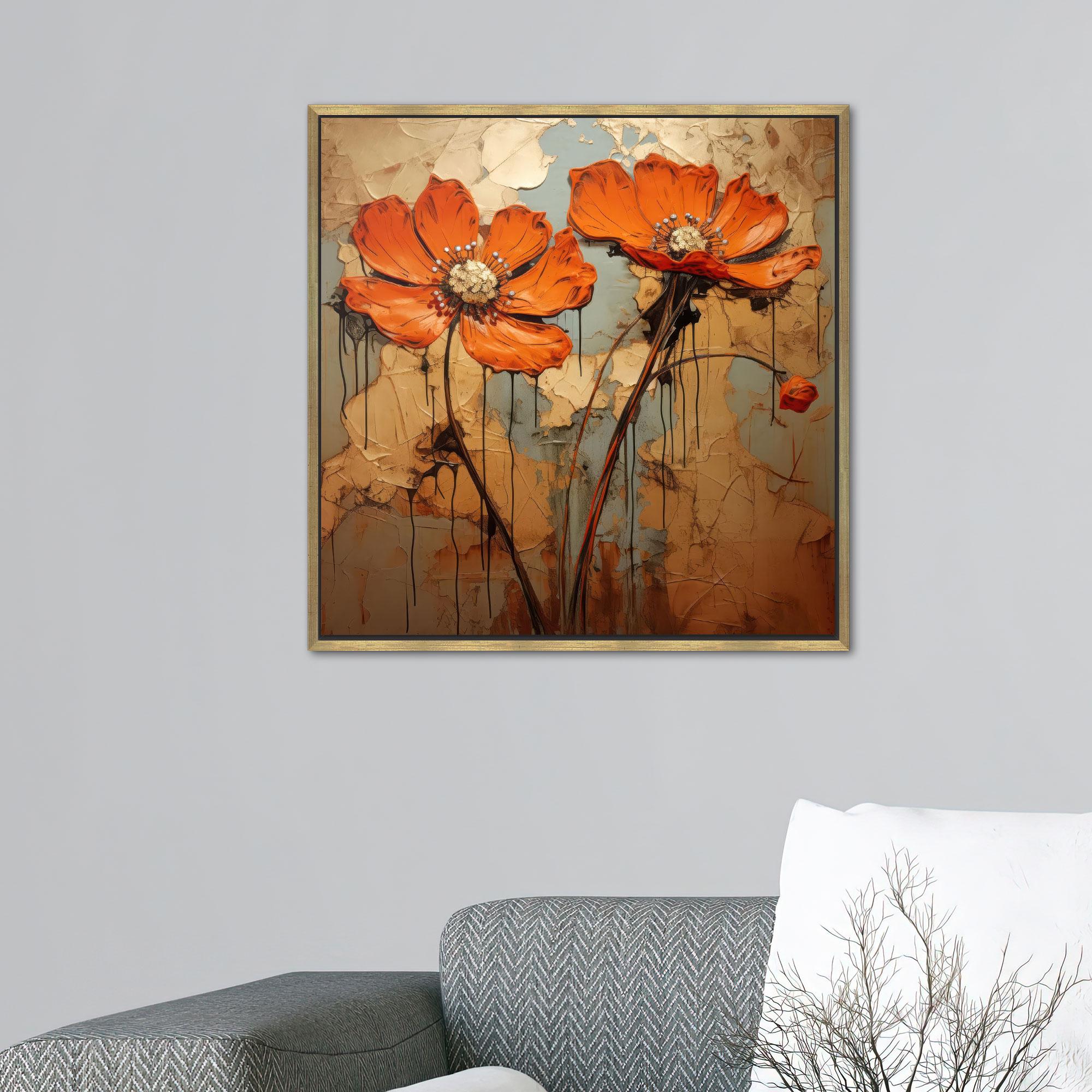 Abstract Flower Painting Print Artwork, Botanical Wall Hangings