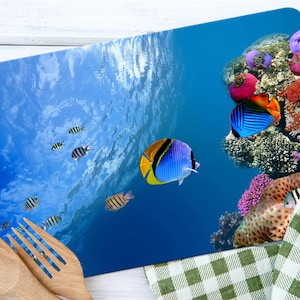 Underwater Fish View Serving Board, Ocean Serving Board, Fish Serving Board, Animal Cutting Board, Cutting Board,