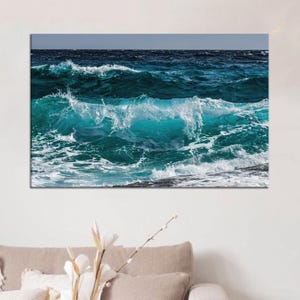 Personalized Gift For Dad, Ocean Canvas Gift, Landscape Canvas Art, Seascape Wall Decor, Sea Waves Poster, Home Decoration,