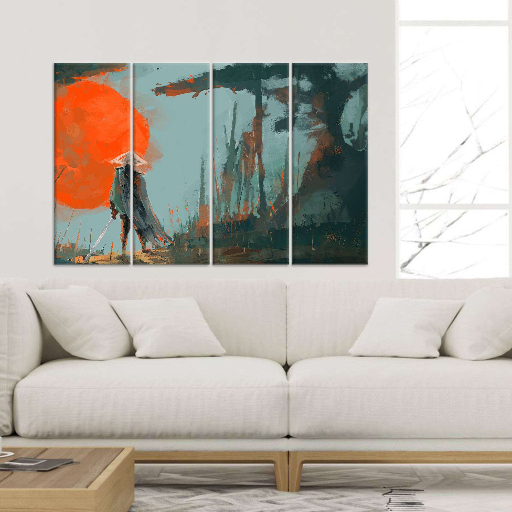 Samurai Warrior Art, Samurai Canvas Art, Japanese Wall Art, Warrior Art ...