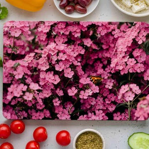 Pink Serving Board, Botanical Serving Board, Serving Board, Flower Lover Gift Serving Board, Pink Flowers Serving Board, High Quality,