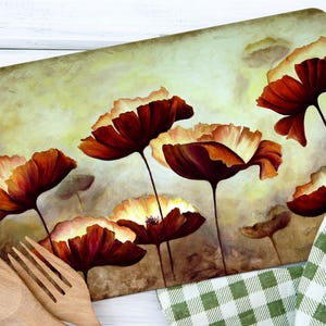 Flowers Painting Serving Board, Abstract Flowers Cutting Board, Flower Chopping Board, Trendy Chopping Board, Serving Board,