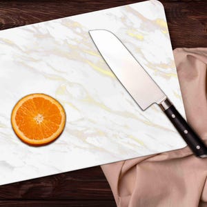 Marble Effect Chopping Board, White Marble Chopping Board, Gold Marble Chopping Board, Marble Serving Board, Tempered Glass Cutting Board,