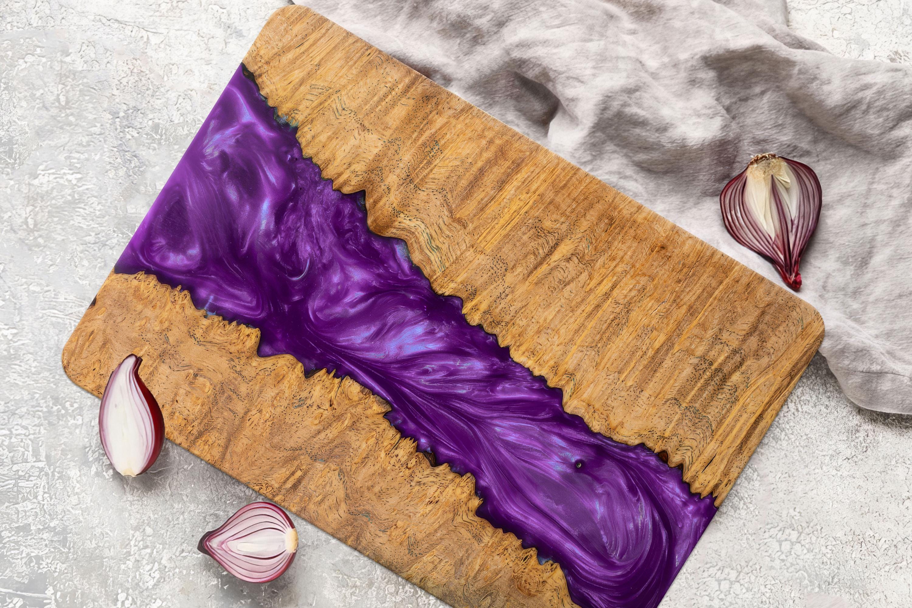 Epoxy Chopping Board, Epoxy Resin and Woodgrain Glass Print