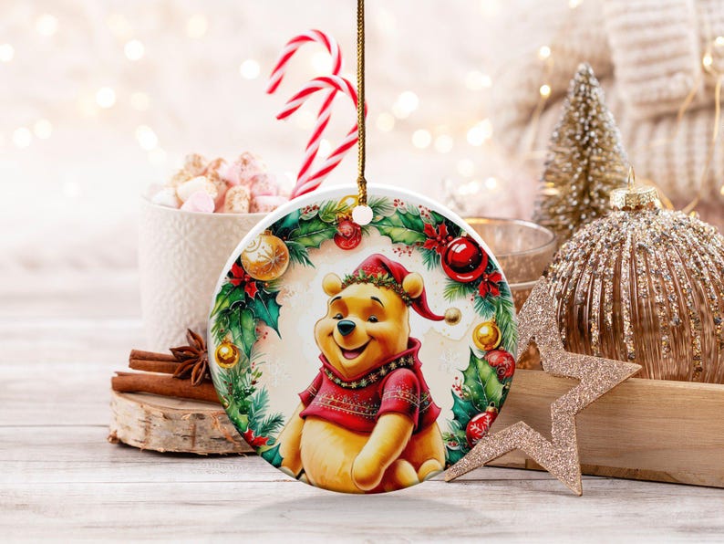 Winnie Bear Christmas Ornament 2024, Holiday Tree Decoration, Cute
