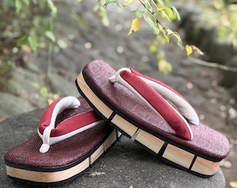 Leggiero V3 Geta - traditionele Japanse sandalen - rood en wit
