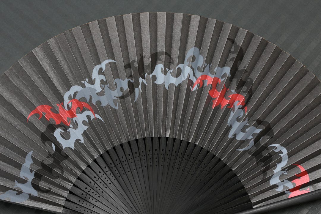 Handmade Japanese Sensu Folding Fan With Bats, Suehirodo Fans
