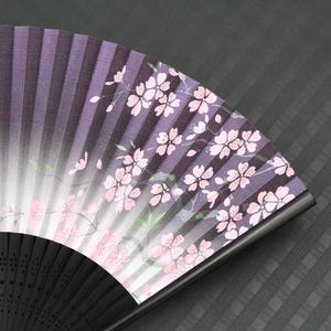 Handmade Cherry Blossom Japanese Sensu Folding Fan, Suehirodo Fans, Bamboo and Washi Hand Fan from Japan